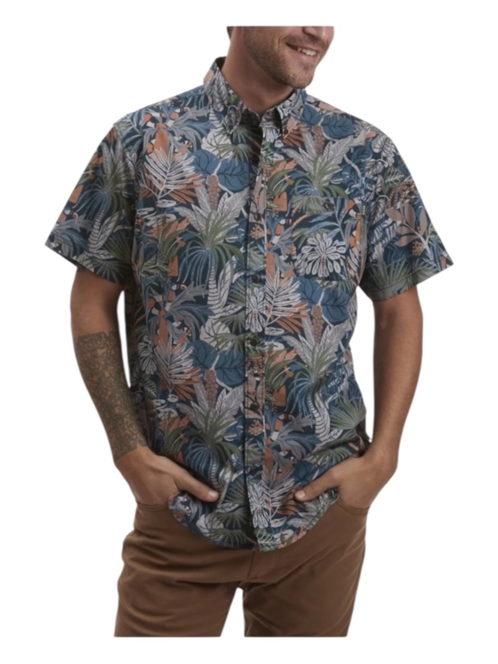 Howler Bros Mansfield Short-Sleeve Shirt Button-Down Glades Print Men's Medium M